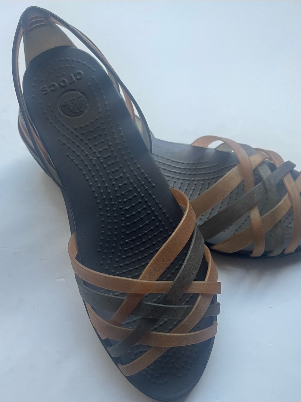 Crocs Isabella Multi-Strap Jelly Sandals Black Bronze | Women’s Size 7